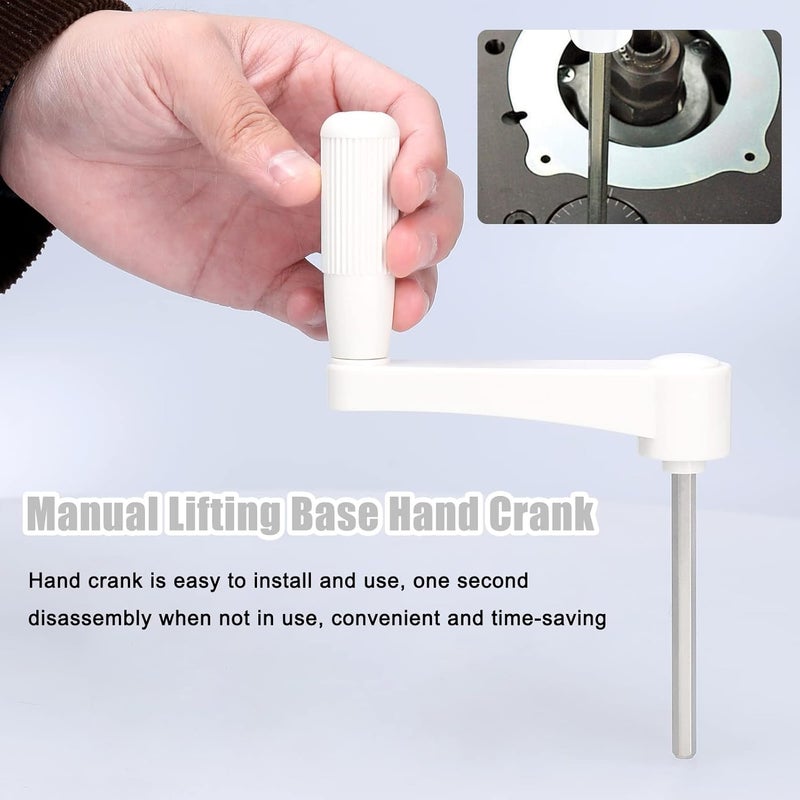 AMAKO Router Lift Table Heavy Duty Hand Crank with 40mm Adjustable Screw Rod, Anti Slip Handle for Woodworking, ABS Stainless Steel - Image 3